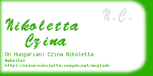 nikoletta czina business card